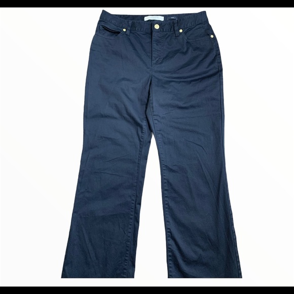 LIZ CLAIBORNE Jackie Straight Leg Trousers With Pockets Black Size 8 - Picture 5 of 12